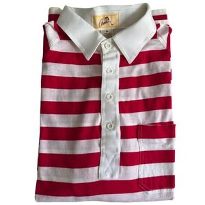 Vintage 80's "Arnie" Golf Polo Shirt, Classic Arnold Palmer Red White Stripe Med
